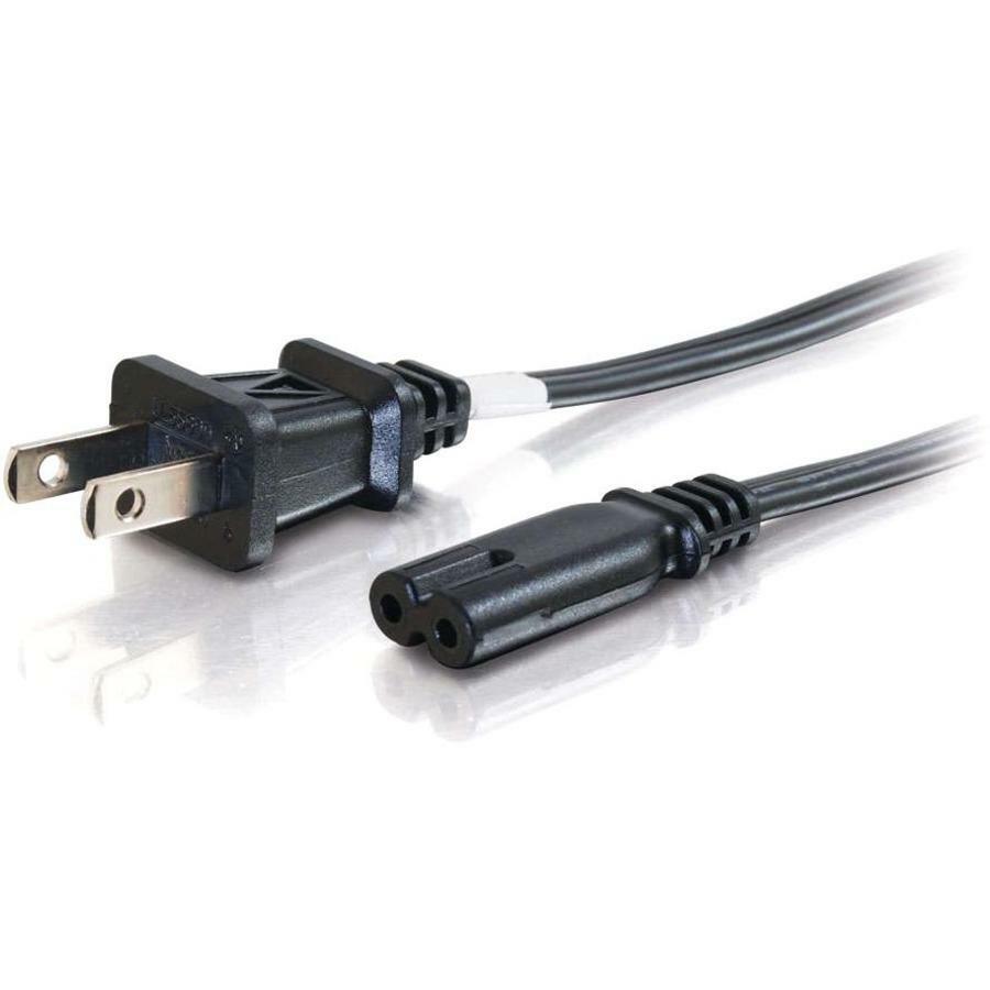 C2G 27398 6ft Power Cord - Non Polarized Power Cord - NEMA 1-15P to IEC320C7