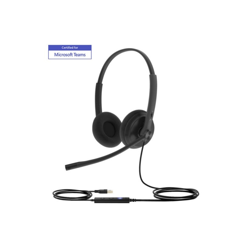 Yealink 1308048 UH34 Lite Dual Ear MS Teams USB Wired Business Headset Black