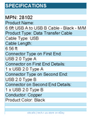 C2G 28102 2m (6.6ft) USB 2.0 A to B Cable - M/M - Black