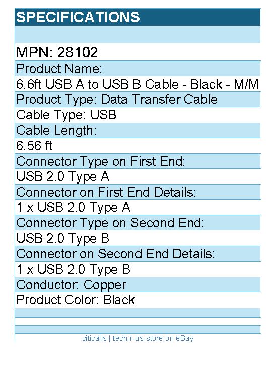 C2G 28102 2m (6.6ft) USB 2.0 A to B Cable - M/M - Black