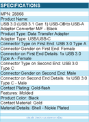 C2G 28868 USB 3.0 (USB 3.1 Gen 1) USB-C® to USB-A Adapter Converter M/F - Black