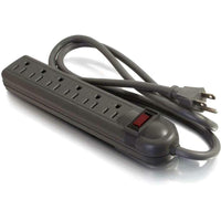 C2G 29300 6-Outlet Power Strip with Surge Suppressor - Black