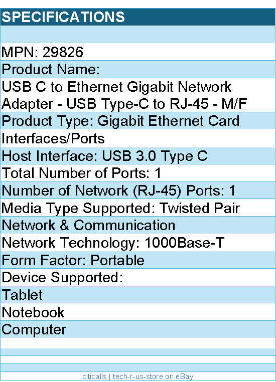 C2G 29826 USB-C to Enternet Network Adapter Converter - Black