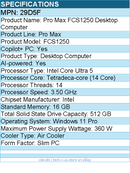 Dell 29D5F Pro Max FCS1250 Desktop Computer - Intel Core Ultra 5 245