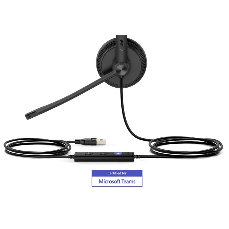Yealink 1308048 UH34 Lite Dual Ear MS Teams USB Wired Business Headset Black
