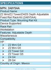 HP 2A8Y5AA Mounting Rail Kit for Rack Rail, Workstation