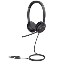 Yealink 1308141 UH37 Dual UC USB-C/A Wired Headset Black