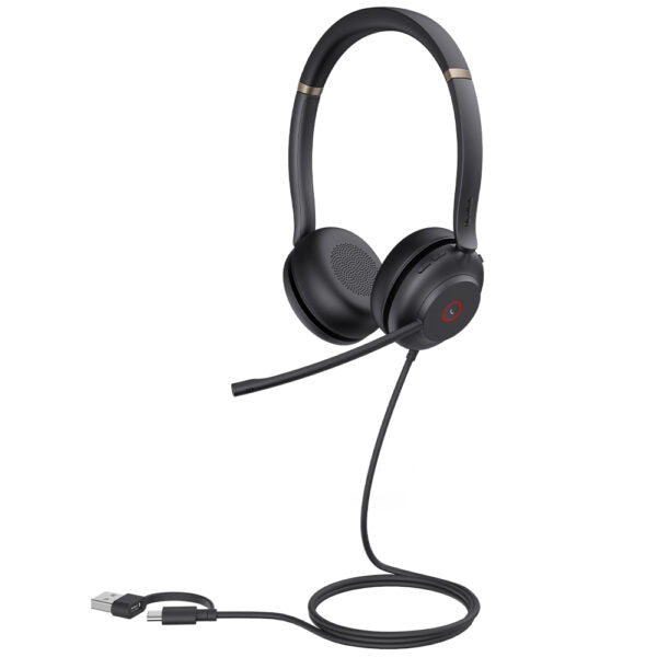 Yealink 1308141 UH37 Dual UC USB-C/A Wired Headset Black