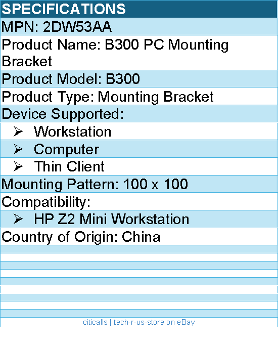 HP 2DW53AA B300 Mounting Bracket for Computer, Workstation