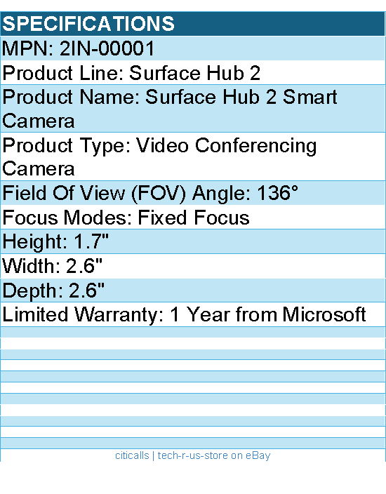 Microsoft 2IN-00001 Surface Hub 2 Video Conferencing Camera - Fixed Focus