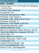 Dell 2KWMD Pro 14 PC14255 14" Notebook - AMD Ryzen 5 - Solid Magnetite