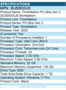 Lenovo 30J50033US ThinkStation P3 Ultra Gen 2 - Workstation - Black