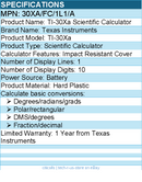 Texas Instruments 30XA/FC/1L1/A TI-30Xa Scientific Calculator
