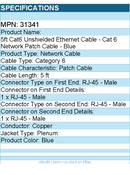 C2G 31341 5ft Cat6 Snagless Unshielded UTP Ethernet Network Patch Cable
