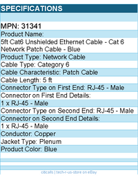 C2G 31341 5ft Cat6 Snagless Unshielded UTP Ethernet Network Patch Cable