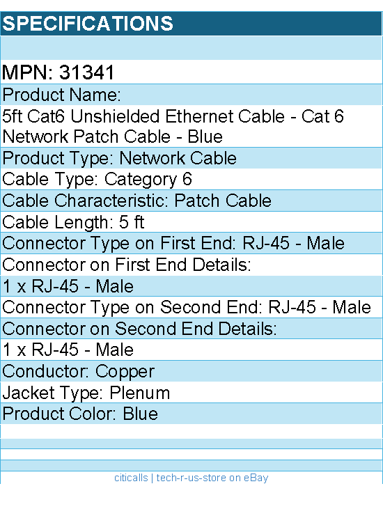 C2G 31341 5ft Cat6 Snagless Unshielded UTP Ethernet Network Patch Cable