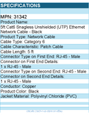 C2G 31342 5ft Cat6 Snagless Unshielded UTP Ethernet Network Patch Cable