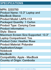 Case Logic 3203750 LAPS-113 Carrying Case (Sleeve) for 13.3" Notebook, MacBook