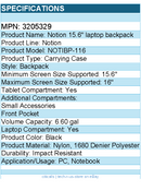 Case Logic 3205329 Notion Carrying Case (Backpack) for 15.6" to 16" PC, Notebook