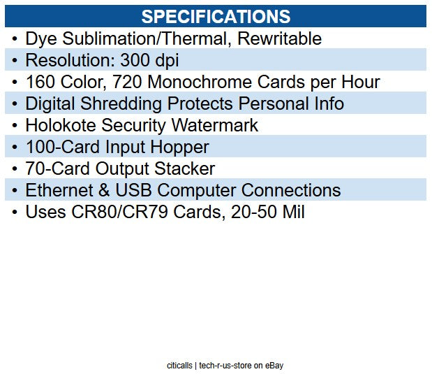 Code 3300-0021/2 Magicard 300, Dual Sided Printer Usb Connection 100 Card Feeder