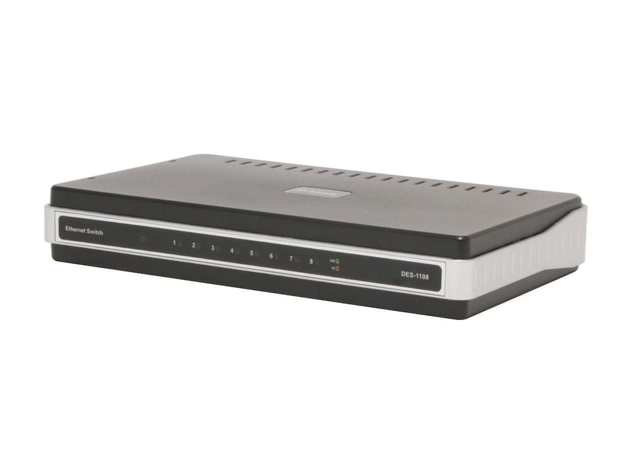 D-LINK DES-1108 Unmanaged 10/100 8-Ports Ethernet Network Switch OPEN BOX