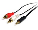 StarTech MU6MMRCA 6 ft Stereo Audio Cable 3.5mm to 2 RCA Red-White Audio