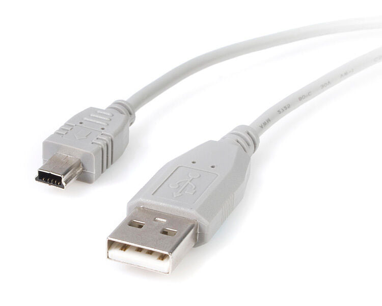 Startech USB2HABM10 10 FT Slim Cable USB 2.0 4Pin A to 5Pin Mini B Gray 3 Meters