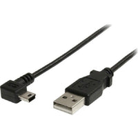 StarTech USB2HABM3RA 36" 3FT Mini USB Cable A to Right Angle Mini B Black