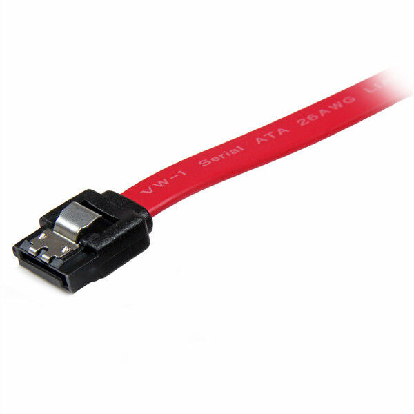 StarTech LSATA12 12in Latching SATA Cable - Copper - 1 ft - Male SATA - 12 - Red