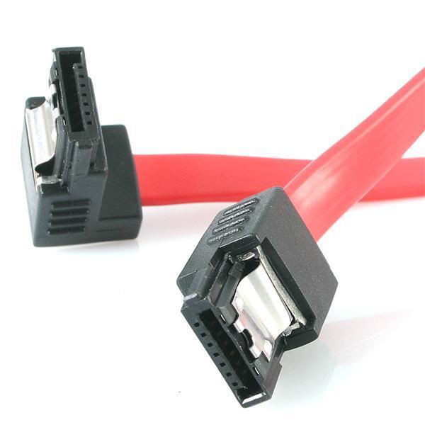 StarTech LSATA18RA1 18in Latching SATA to Right Angle SATA Serial ATA Cable Red