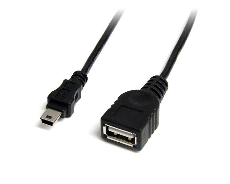 StarTech USBMUSBFM1 1 ft Mini USB 2.0 Cable USB A to Mini B Female to Male