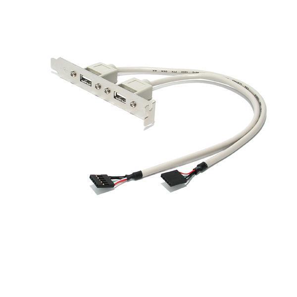 StarTech USBPLATEB 2 Port USB A Female Slot Plate Adapter w Motherboard Headers