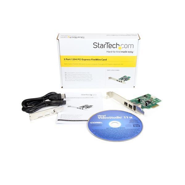 STARTECH PEX1394B3 2B 1A 1394 Firewire 2x 800 1x 400 PCI Express Card PC Mac