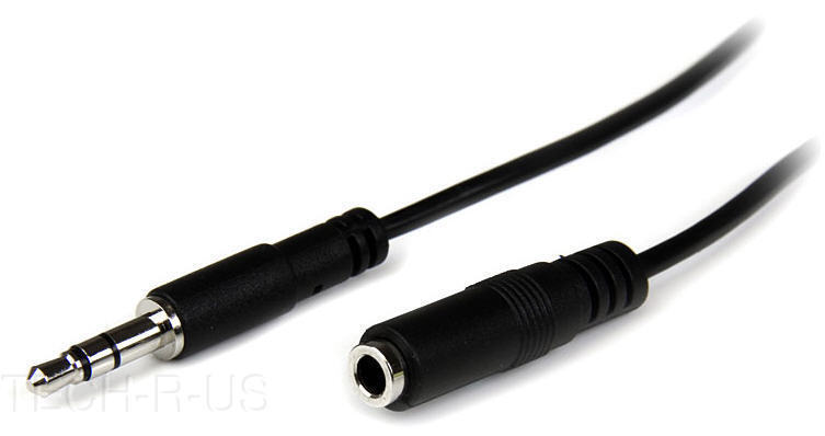 StarTech MU1MMFS 1m Slim 3.5mm Stereo Extension Audio Cable M/F iPhone CellPhone