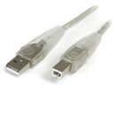 StarTech USB2HAB6T 6 ft Transparent USB A to USB B 2.0 Printer Scanner Ext HDD
