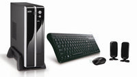 Pixxo CB-509E Mini-ITX Steel Black Computer Case w Speaker Keyboard Mouse Power