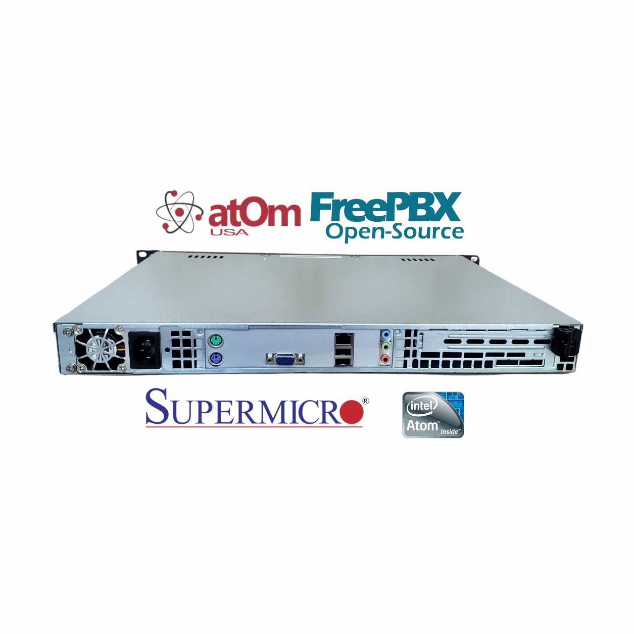 Asterisk Supermicro FreePBX C512-41 1U Rack VoIP PBX Expandable 1G 250G Basic