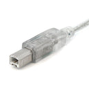 StarTech USBFAB6T 6 ft Clear A to B USB 2.0 Cable - M/M Type A Male USB - Type B