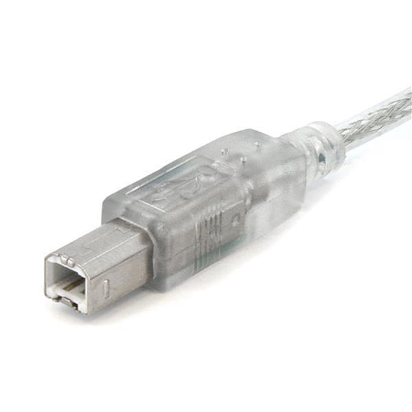 StarTech USBFAB6T 6 ft Clear A to B USB 2.0 Cable - M/M Type A Male USB - Type B