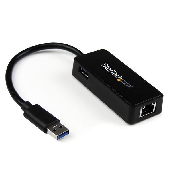 StarTech USB31000SPTB USB 3 Gigabit Ethernet Network Adapter w Extra USB Port