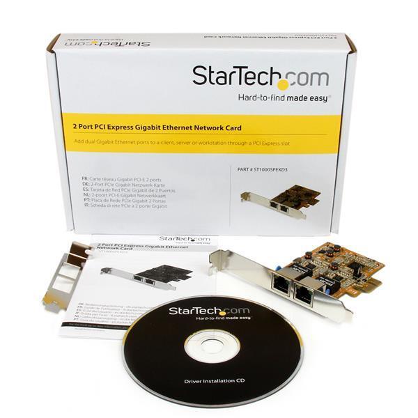 StarTech ST1000SPEXD3 Dual Port Gigabit PCI Express Server Network Adapter Card