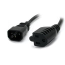 StarTech PAC1002 2 FT (24") Computer Power Cord IEC 320 C14 to NEMA 5-15R IEC