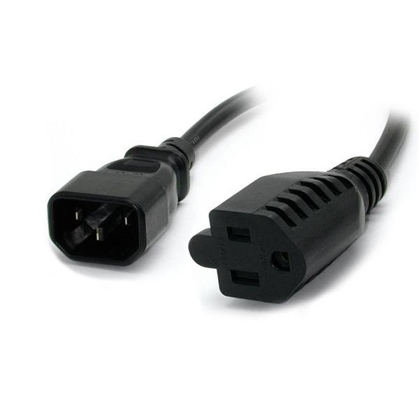 StarTech PAC1002 2 FT (24") Computer Power Cord IEC 320 C14 to NEMA 5-15R IEC