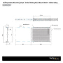 StarTech UNISLDSHF19 19" 2U Server Shelf Sliding Vented Heavy Duty Rack Mount