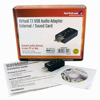 StarTech ICUSBAUDIO7 Virtual 7.1 Channel USB Stereo Audio External Sound Card