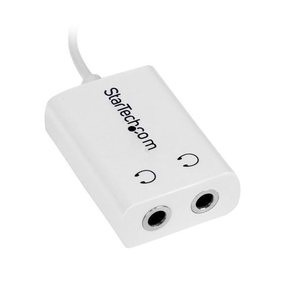 StarTech MUY1MFFADPW White Stereo Splitter Adapter - 3.5mm Male to 2x 3.5mm