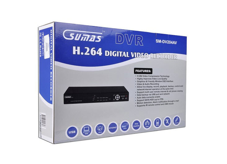 Sumas SM-DV204AV 4-Ch Standalone Network DVR Surveillance Kit w 500GB HDD