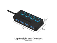 Sabrent HB-UM43 4-Port USB 3.0 Portable thin HUB with Power Switches