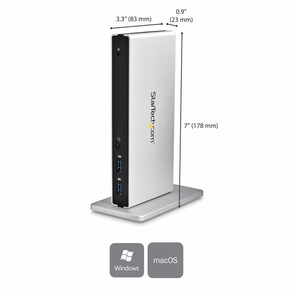 StarTech USB3SDOCKDD Universal USB 3.0 Laptop Docking Station w/ Dual DVI Video