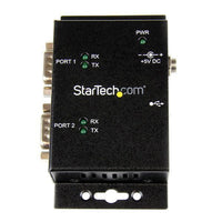 StarTech ICUSB2322I 2 Port Industrial Wall Mountable USB to Serial Adapter Hub